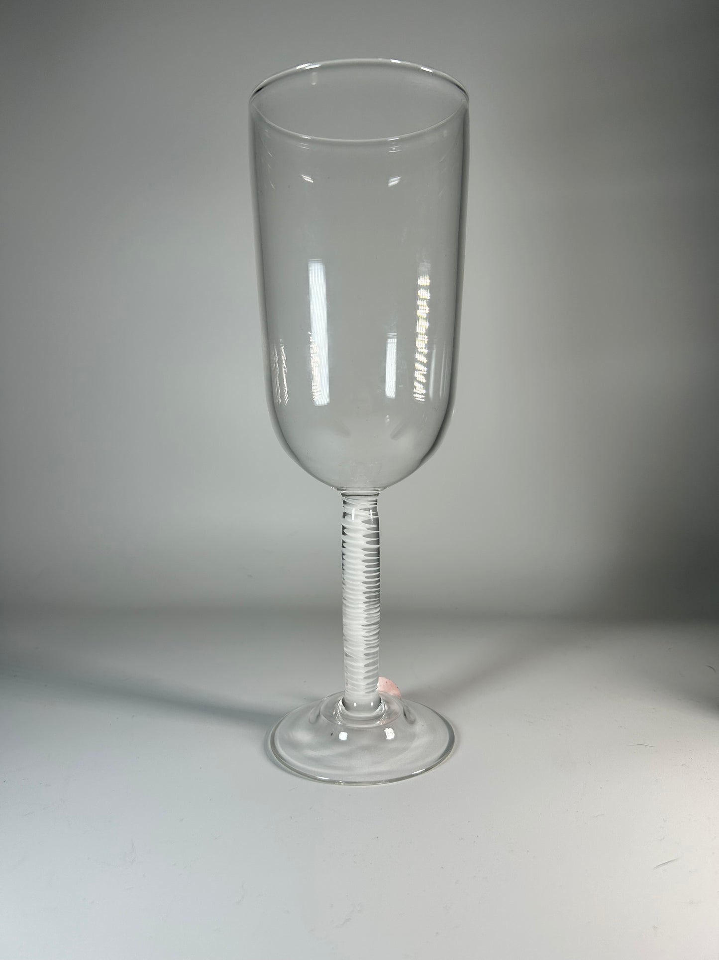 white twisty stemmed glass