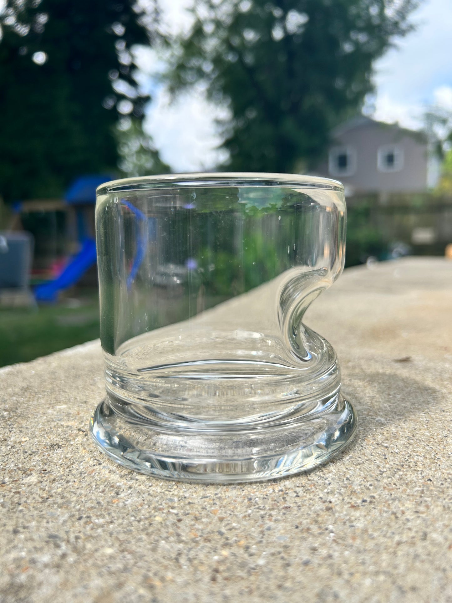 thumb grip whiskey glass