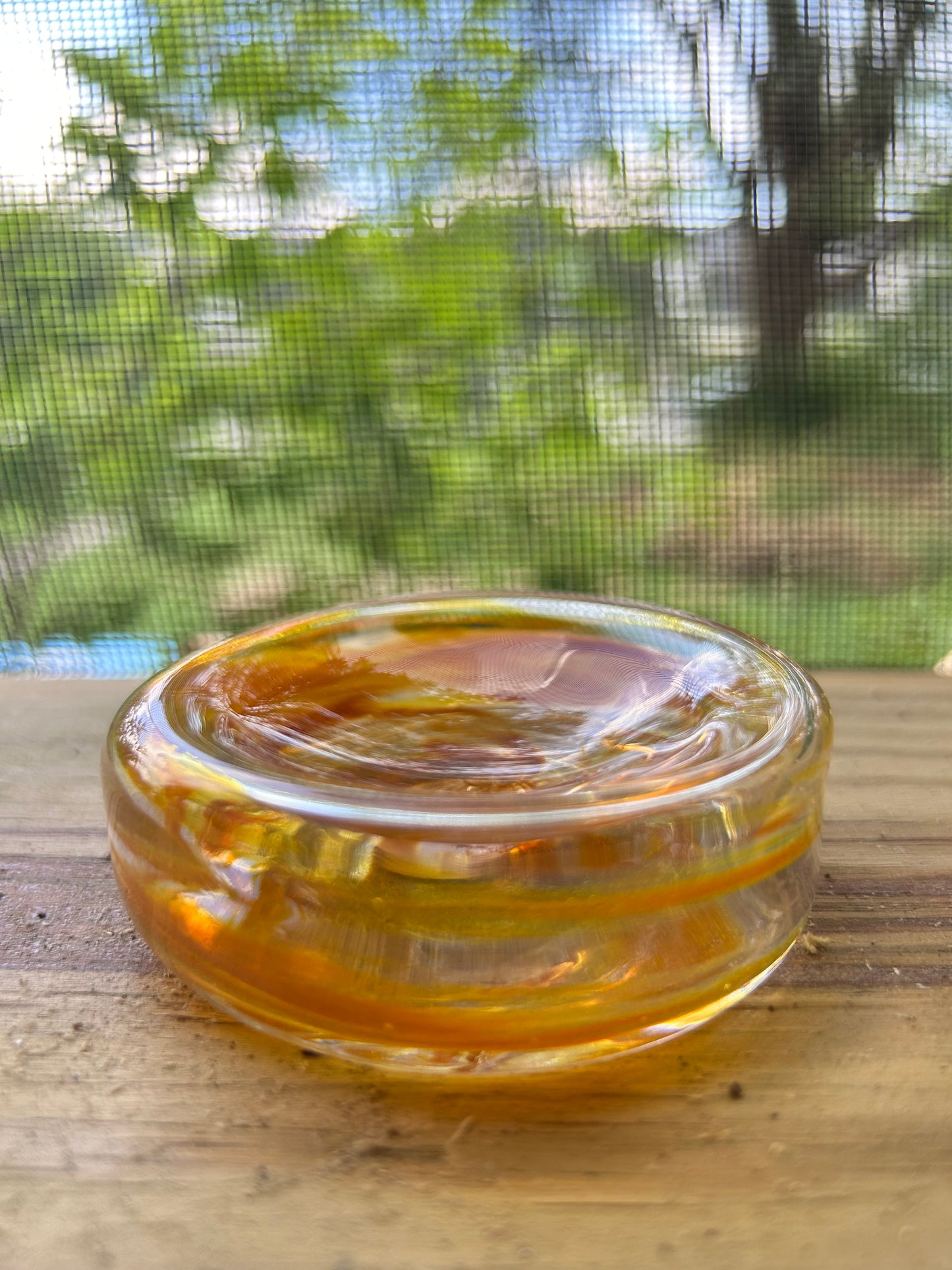amber salt cellar/ dish
