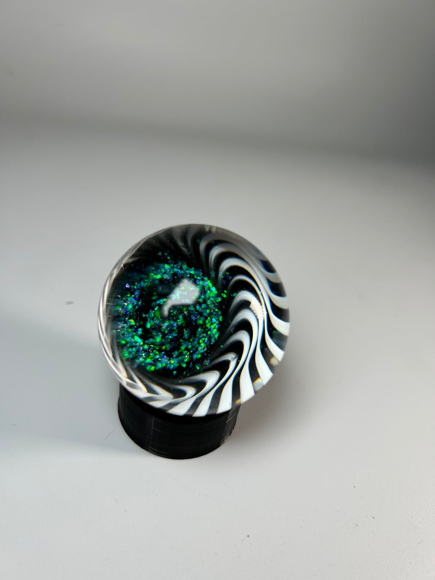 crushed opal/ twisty cane marble