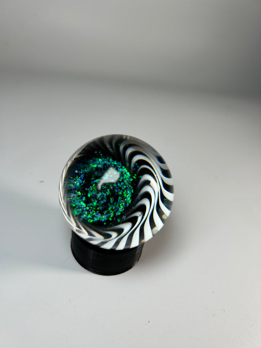 crushed opal/ twisty cane marble