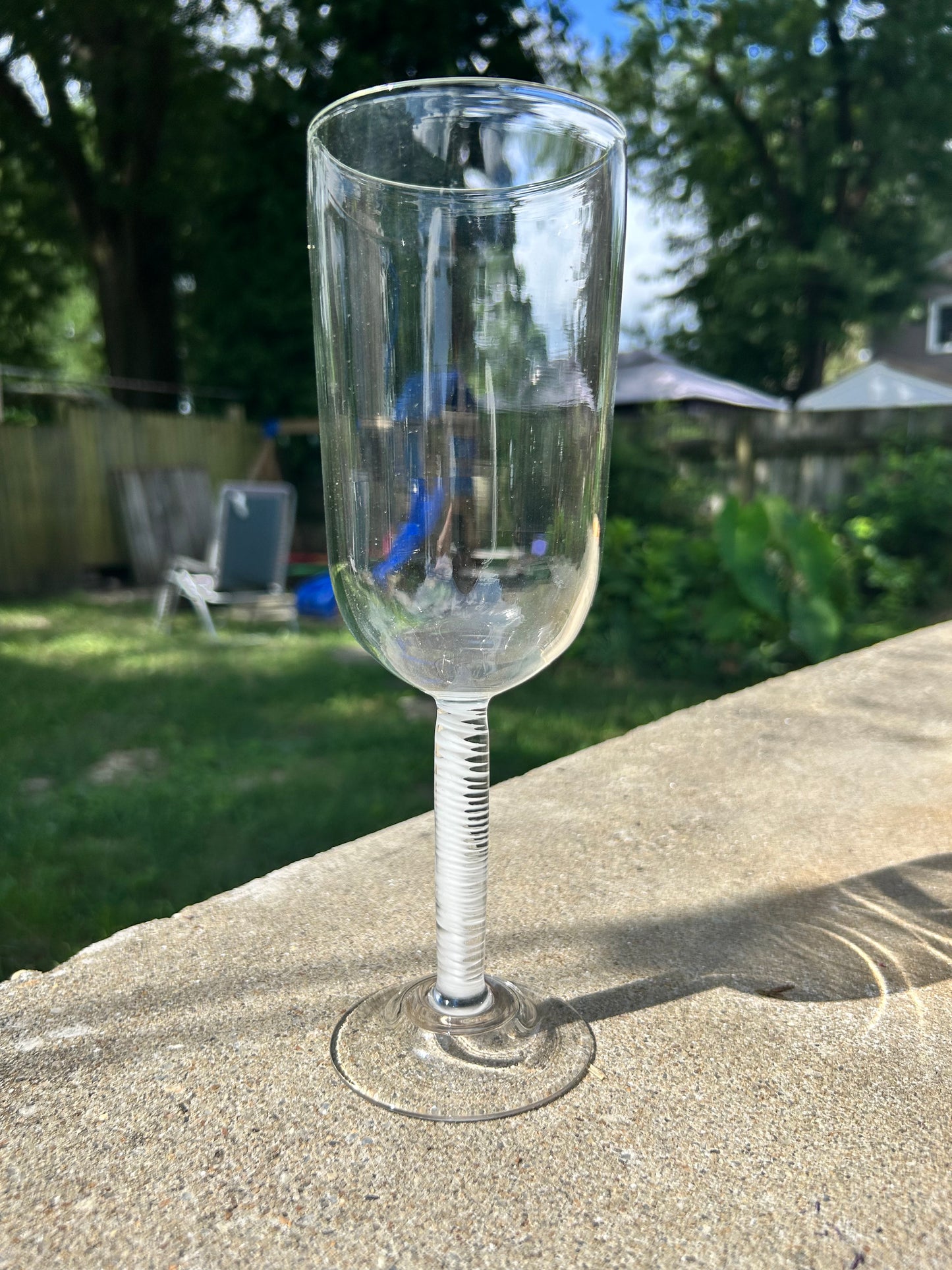 white twisty cane goblet