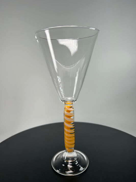 yellow/ white cocktail glass