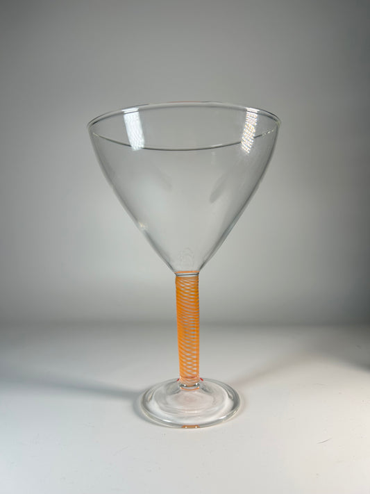 orange twisty martini glass