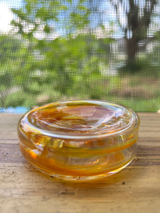 amber salt cellar/ dish