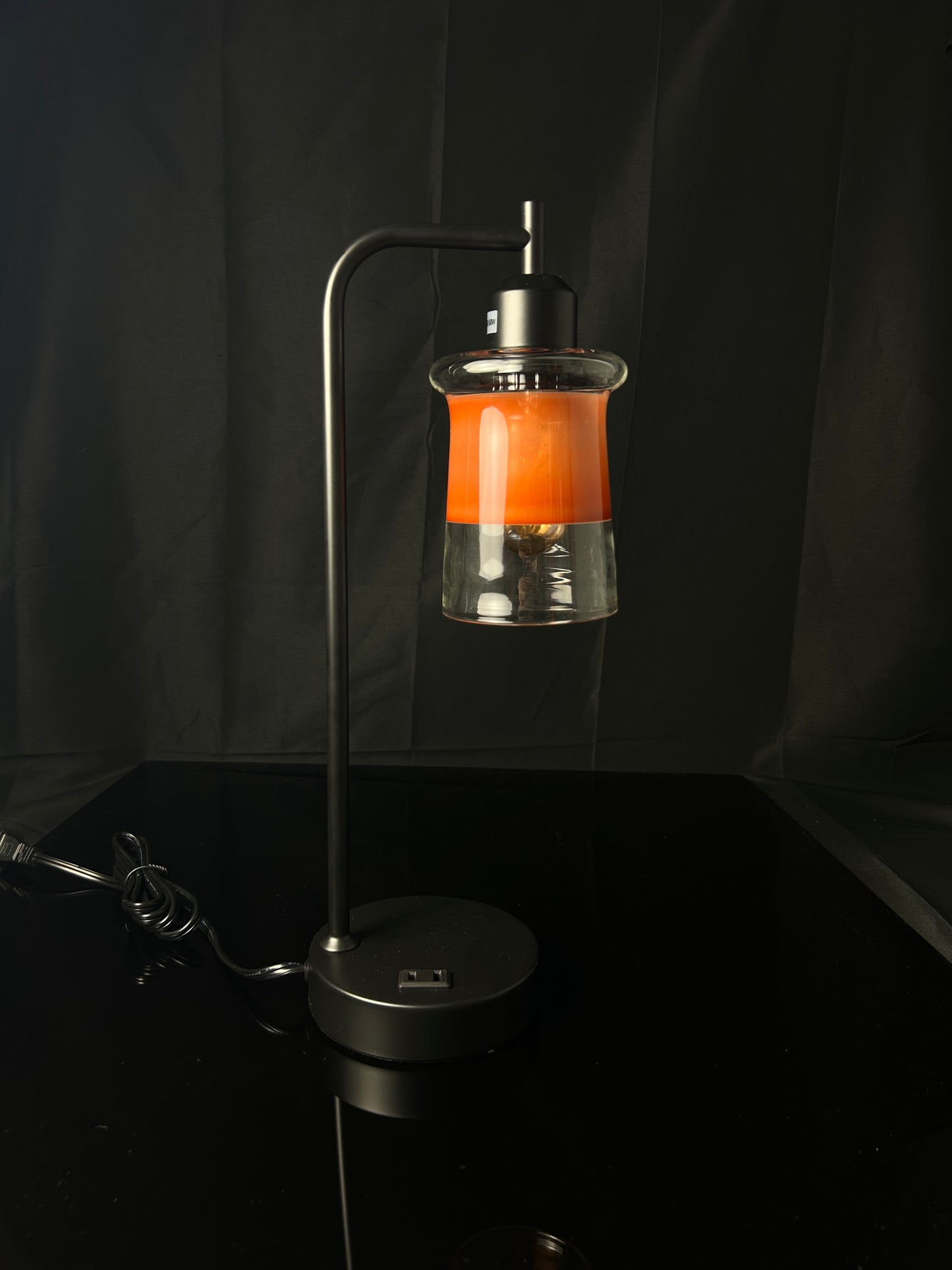 red over white desk lamp